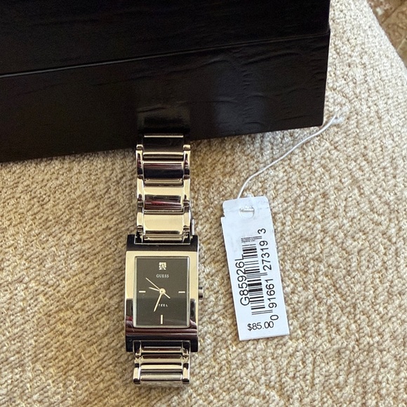 Guess Accessories - EUC Guess Women’s Black Dial Silver Bracelet Watch, with box